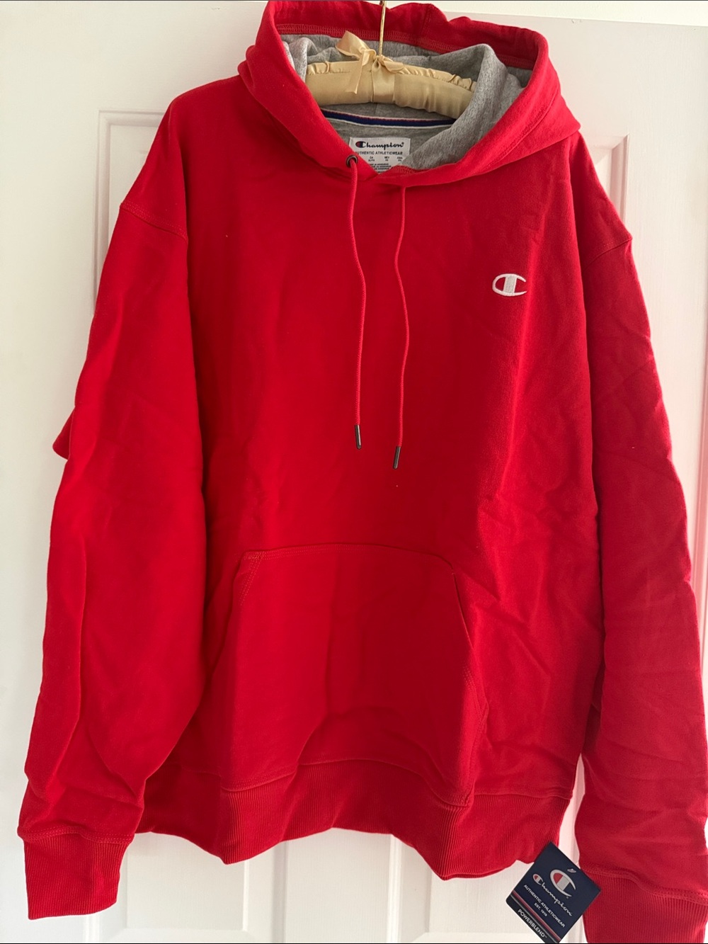 New Champion Mens Red Hoodie Sweatshirt Authentic Athleticwear - Size XL